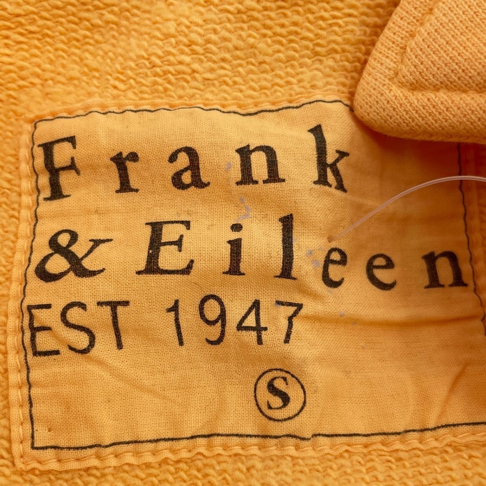 Frank & Eileen Womens Sweatshirt Split Neck Orange Cotton Small - Picture 3 of 5